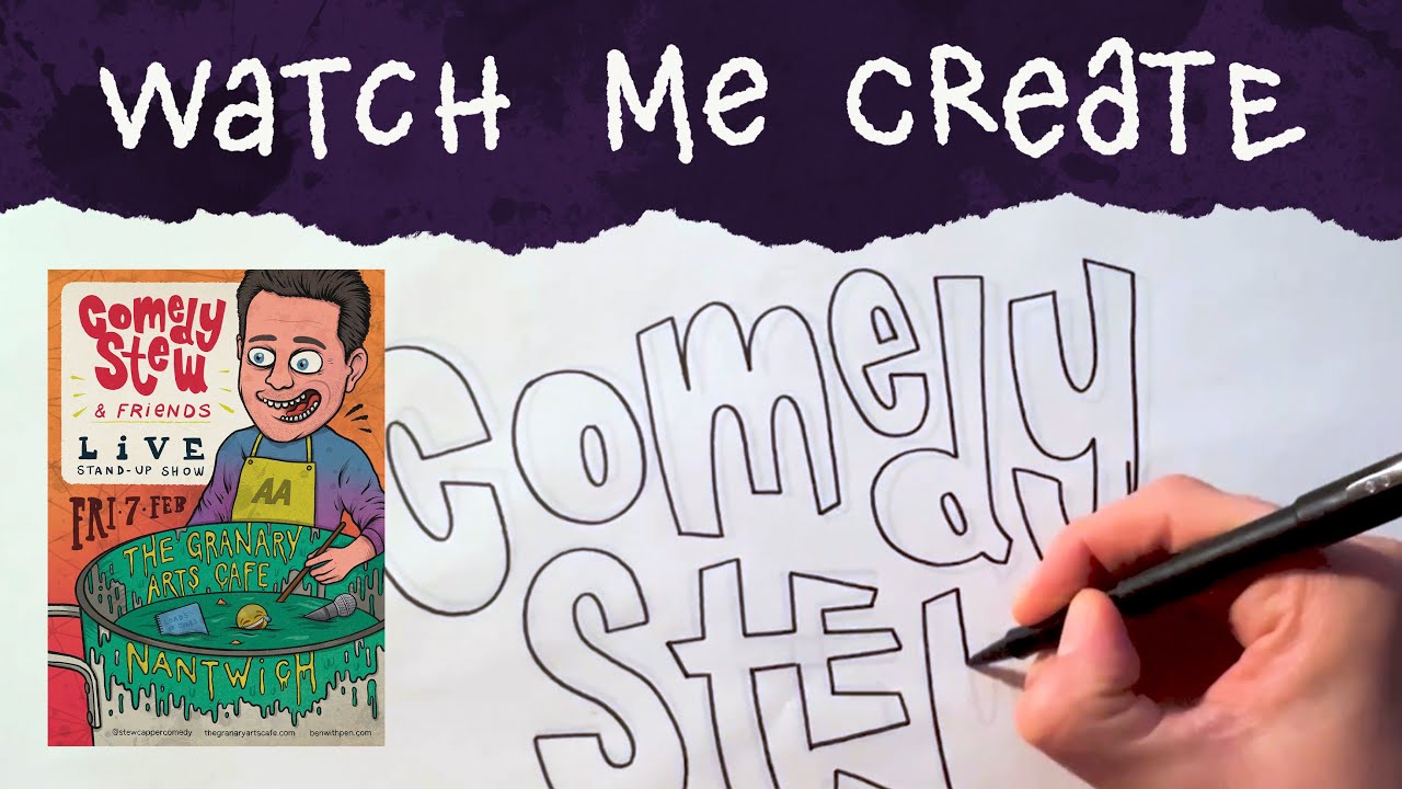 Comedy Stew Illustrated Gig Poster