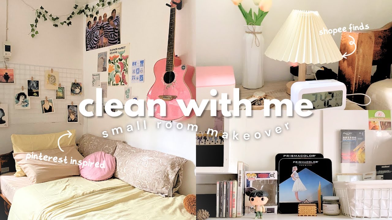🍒 cleaning & decorating my small room, pinterest inspired + aesthetic shopee finds | vlog