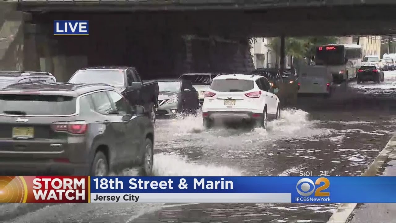 Flooded Streets Causing Problems In New Jersey