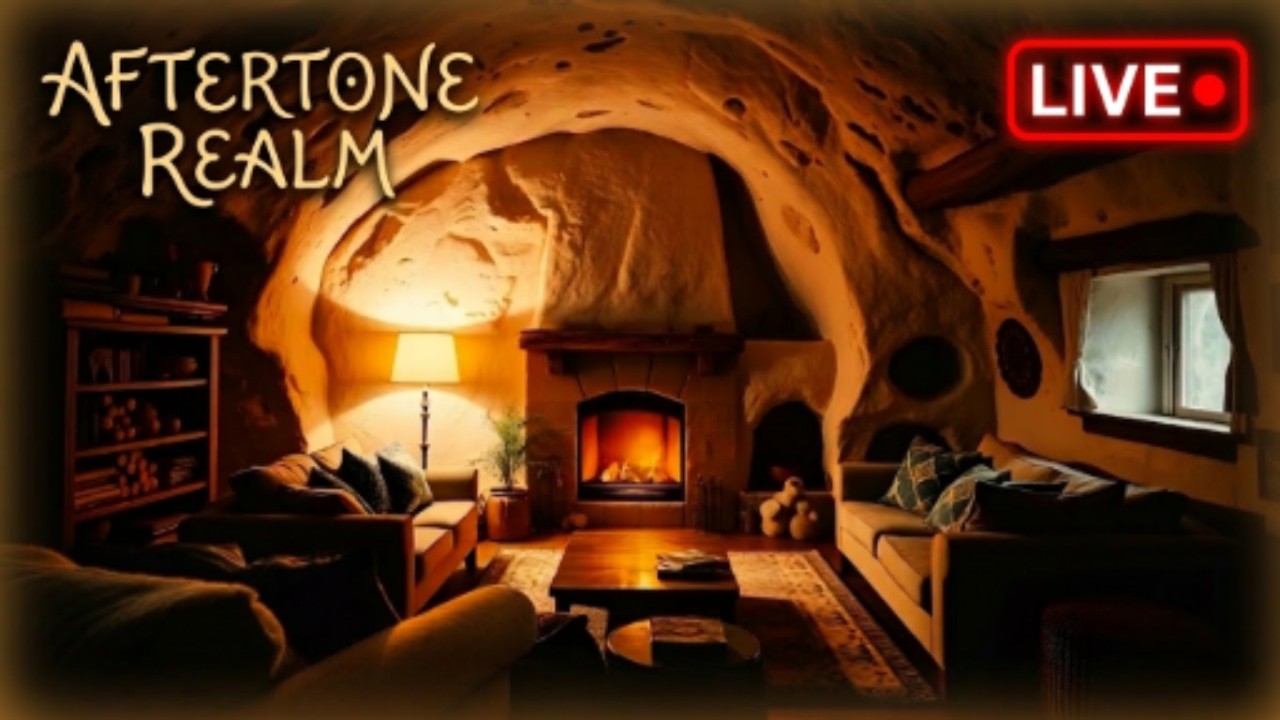 Hidden Cave Fireplace Piano Lofi 🔥 Cozy Underground Room for Study, Relax & Sleep