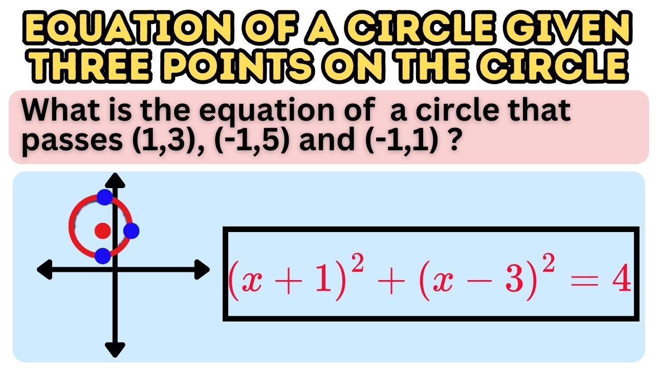 How to Write Equation of a Circle Given Three Points