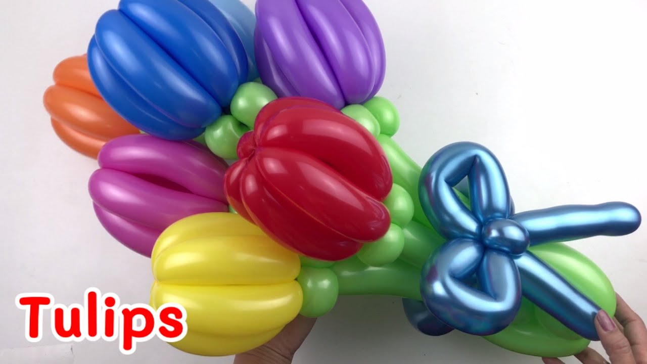 Balloon Flower Tulip Bouquet TUTORIAL チューリップ風船