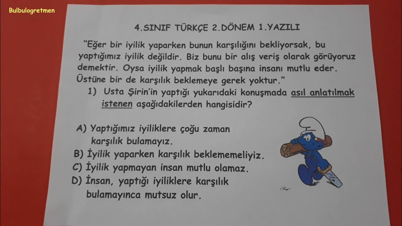 4.sınıf türkçe 2.dönem 1.yazılı @Bulbulogretmen #türkçe #4sınıf #keşfet #yazılıyahazırlık