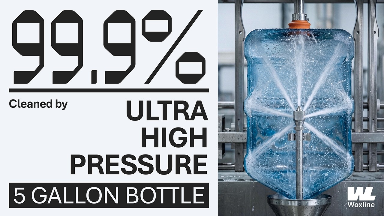 Ultra High Pressure 5 Gallon Bottle Washing Machine : 2200 BPH