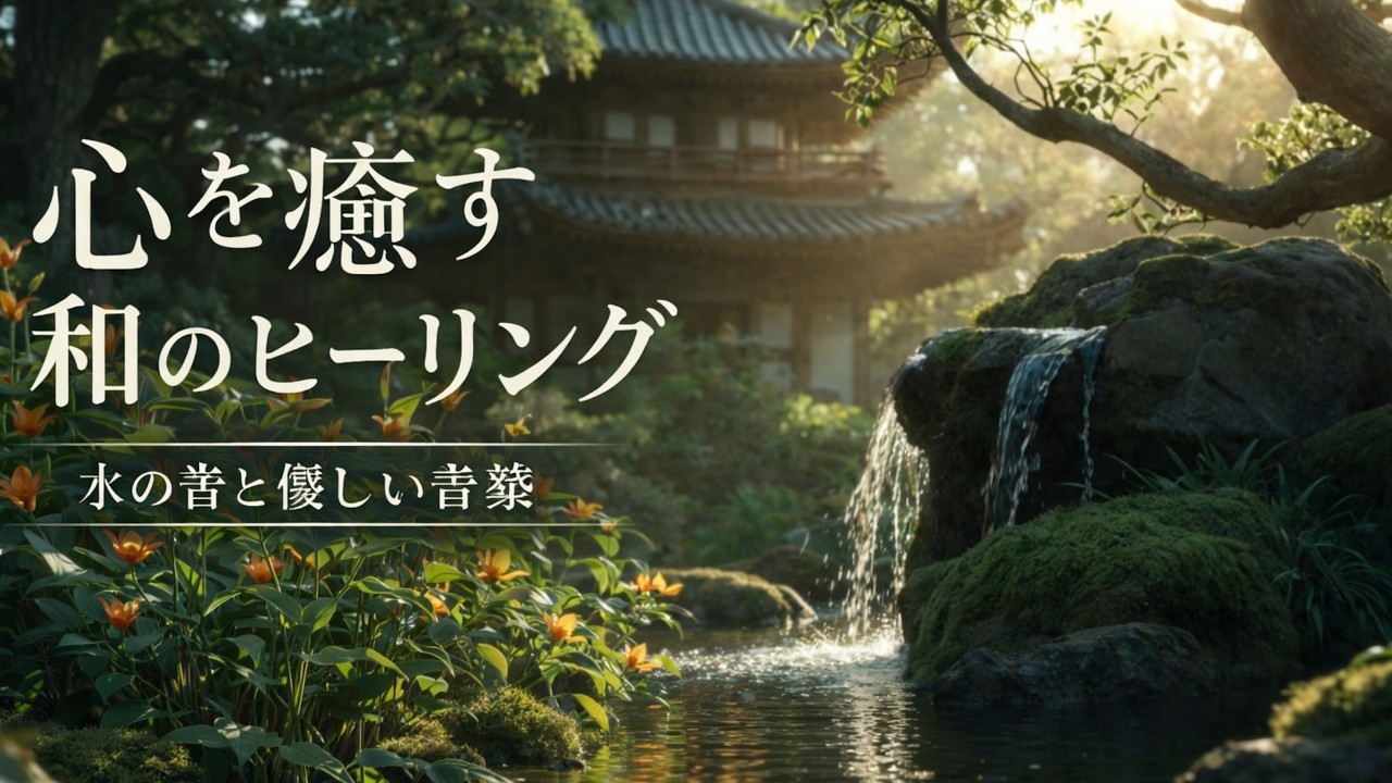 疲れた心を癒す和の音楽｜水の音と禅庭園・深いリラックスBGM