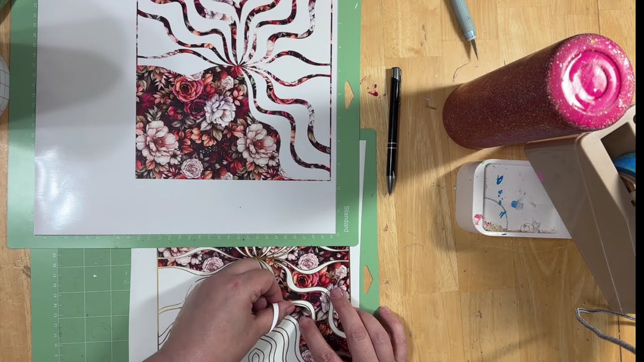 Fall Floral glitter tumbler  