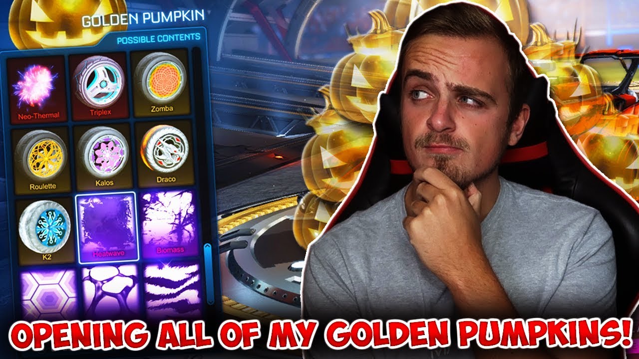 OPENING ALL OF MY GOLDEN PUMPKINS IN ROCKET LEAGUE! (The Next Haunted Hallows/Golden Egg Crate!)