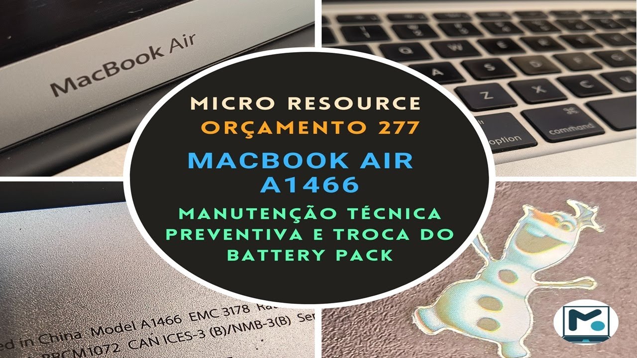 Manutenção técnica preventiva, limpeza e troca do battery pack do MACBOOK Air A1466 😎 vídeo único