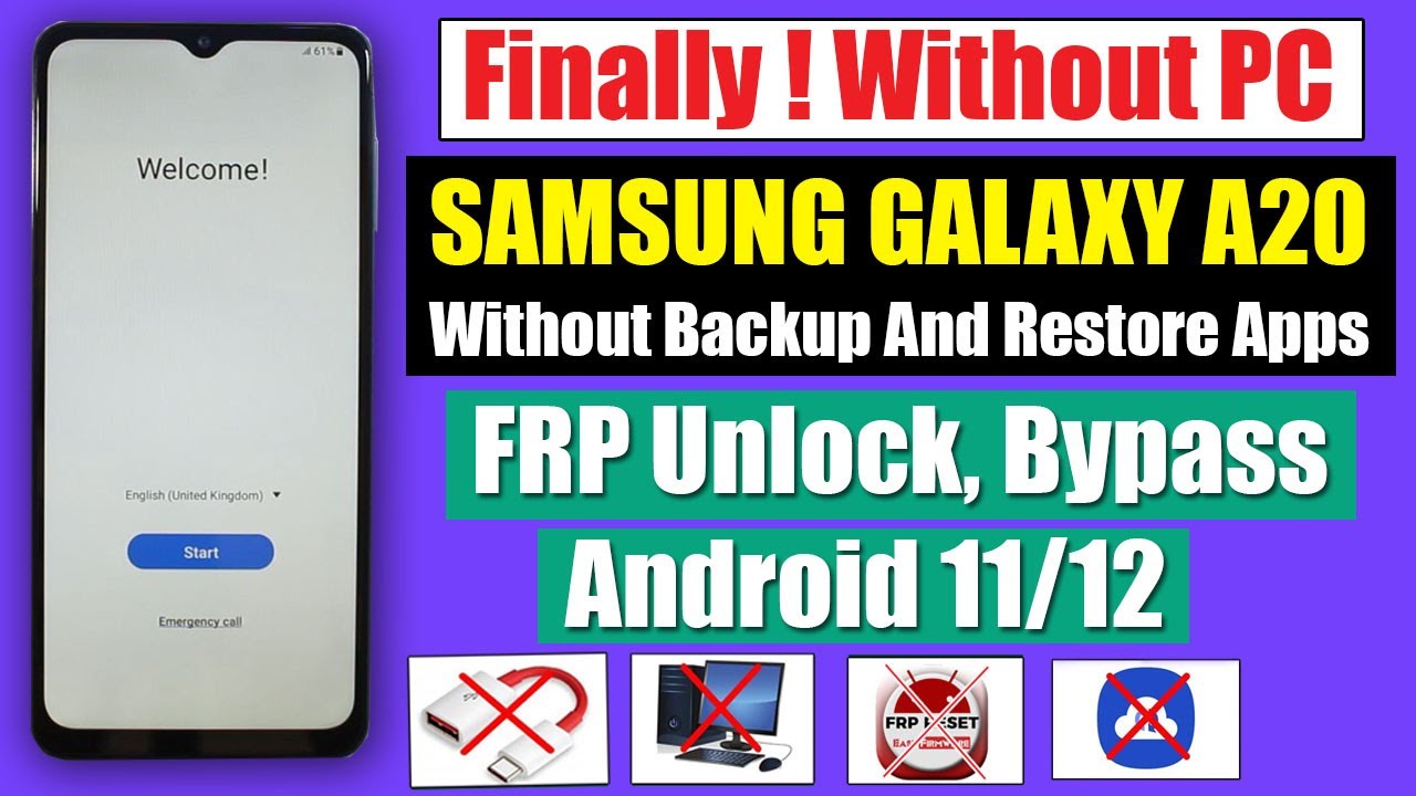 SAMSUNG A20 FRP BYPASS ANDROID 11 WITHOUT PC | NEW METHOD