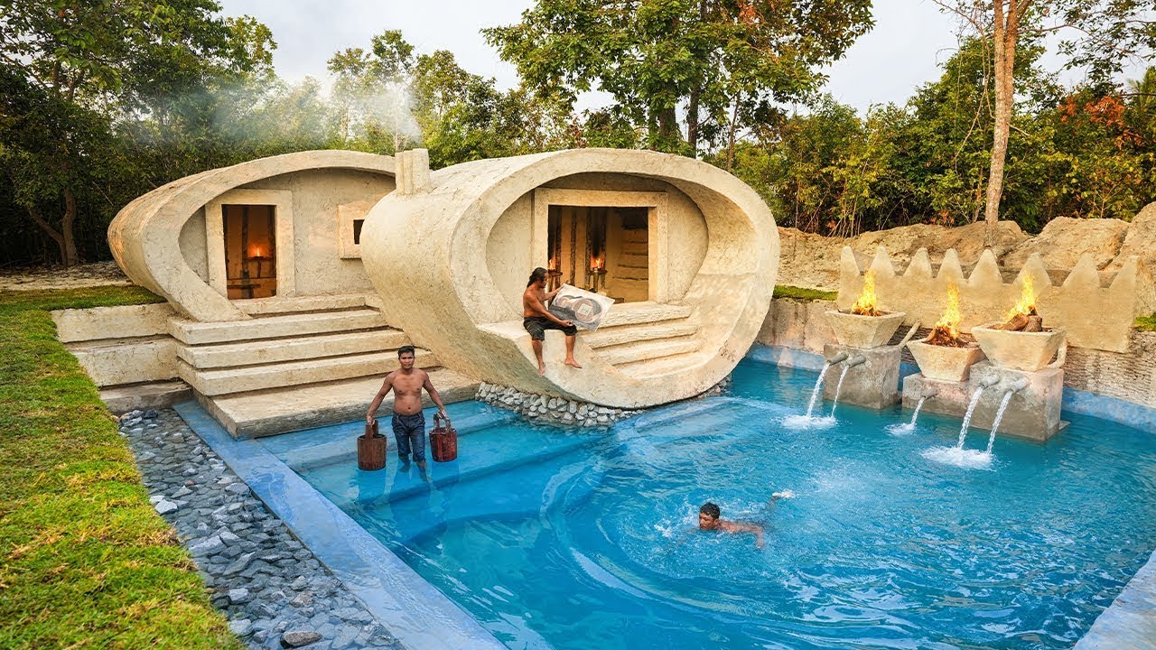 Construindo uma Casa luxuosa com Piscina na Floresta Parte 1