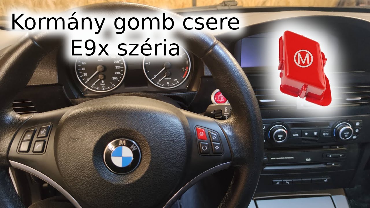 BMW E90/91/92/93 multikormány gomb csere / steering wheel button replacement.