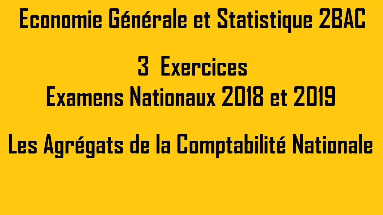 Série d'exercices N°1│Examen National 2018 et 2019 [ Les Agrégats ]