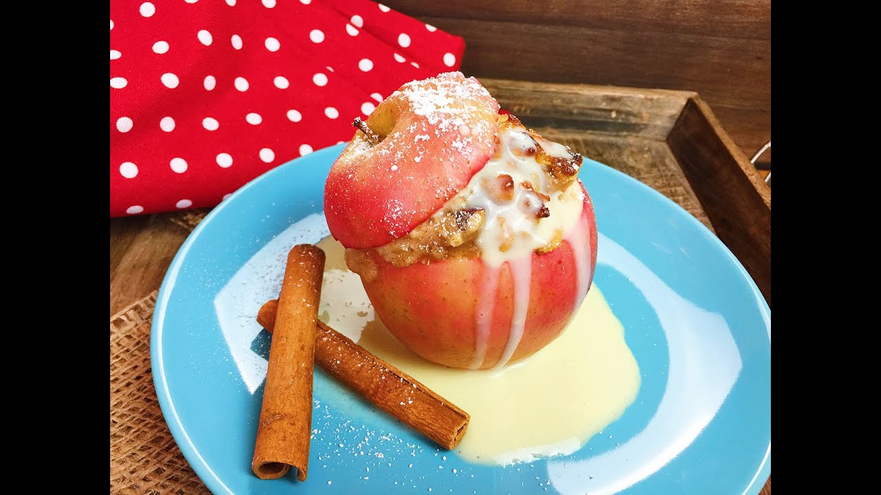 Bratapfel mit Vanillesauce / Bratäpfel mit Marzipan Nuss Füllung