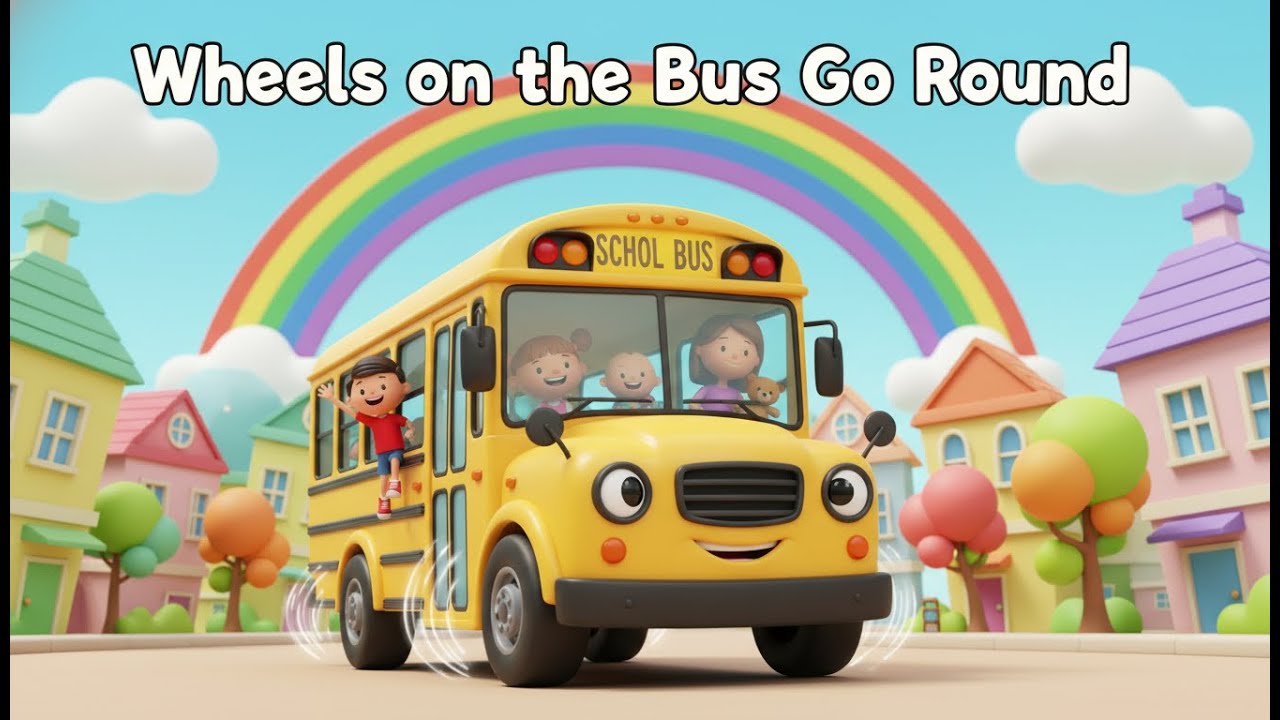 Wheels on the Bus Go 🚍 | Fun Bus Song for Kids | Nursery Rhymes 2026 | 3D Cartoon Song for Toddlers