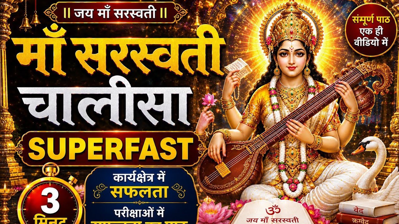 Maa Saraswati Chalisa Superfast | Calm Devotional Music | Morning Prayer for Students