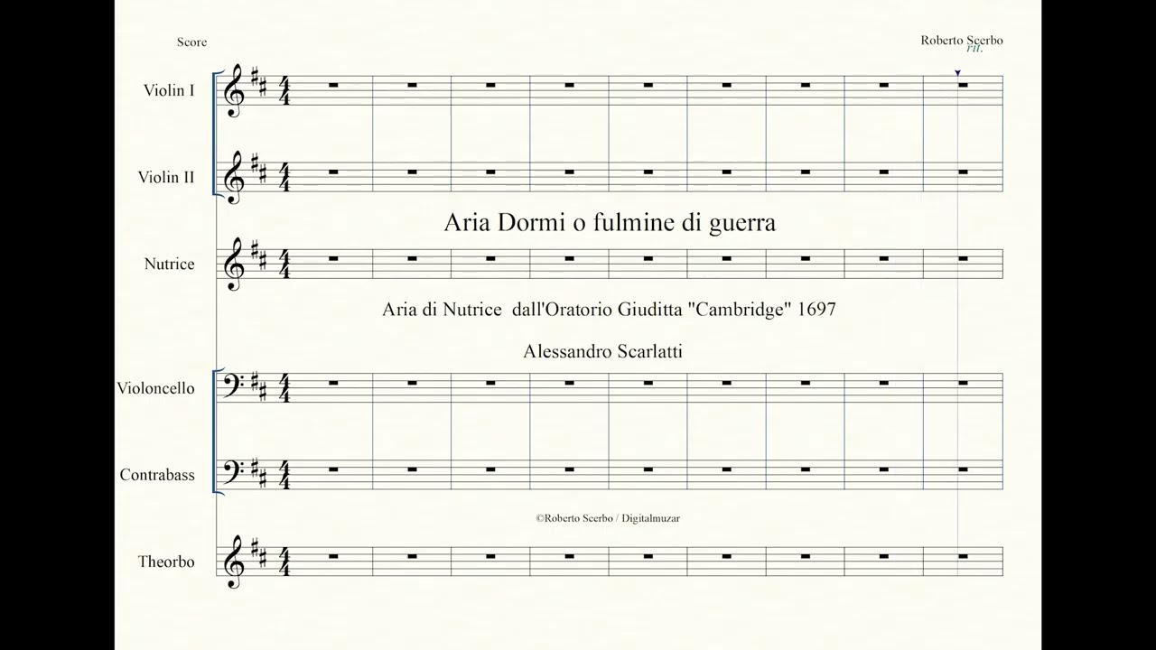 Aria Dormi o fulmine di guerra -  Nutrice  - Oratorio La Giuditta 1697-   OV -  A Scarlatti