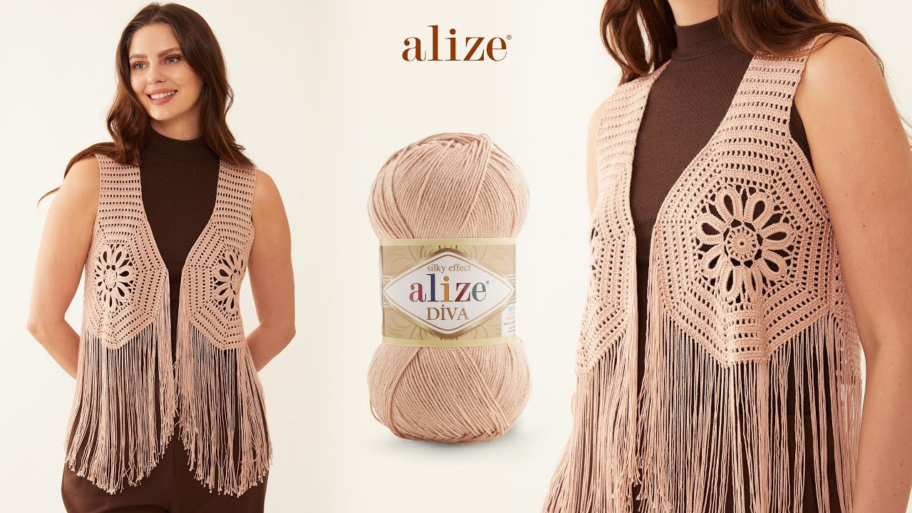 Жилет с мотивом Alize Diva