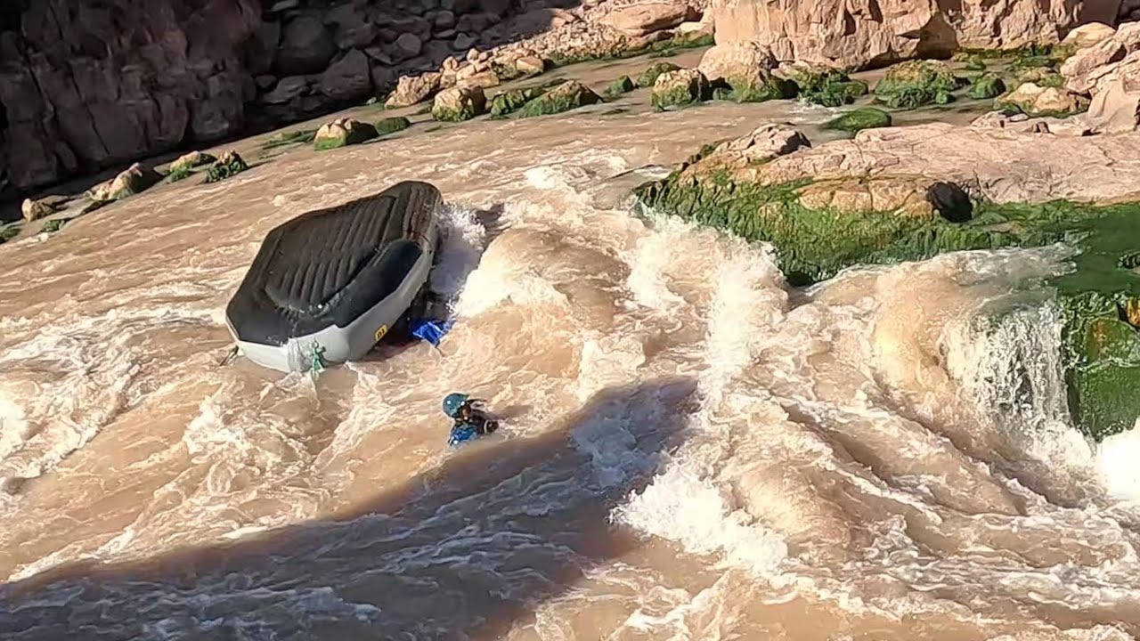 Grand Canyon Winter Rafting - Flip at Bedrock Rapid