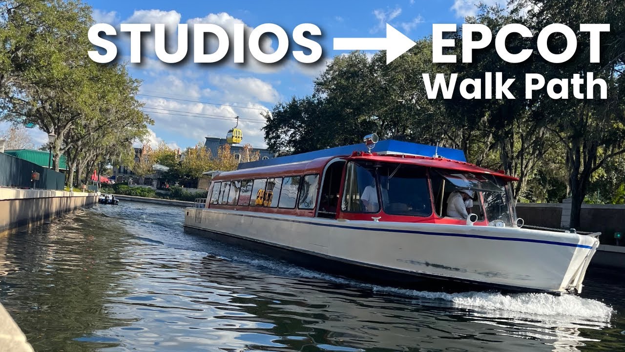 Hollywood Studios to EPCOT Walk ☀️ | BoardWalk Canal Path & Boats (Walk With Me)