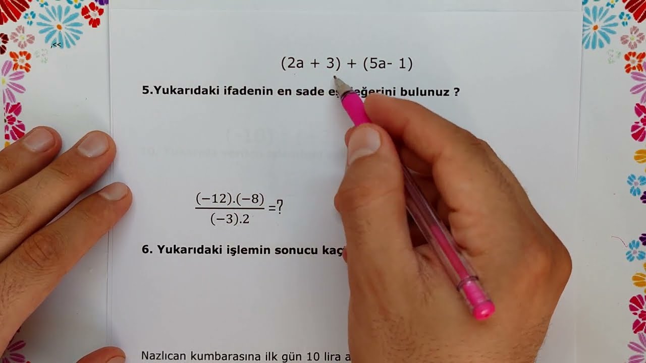 7.Sınıf Matematik Uygulamaları 1.Dönem 2.Yazılı Soruları Yeni (%99 Çıkabilir 😊😊😊 )