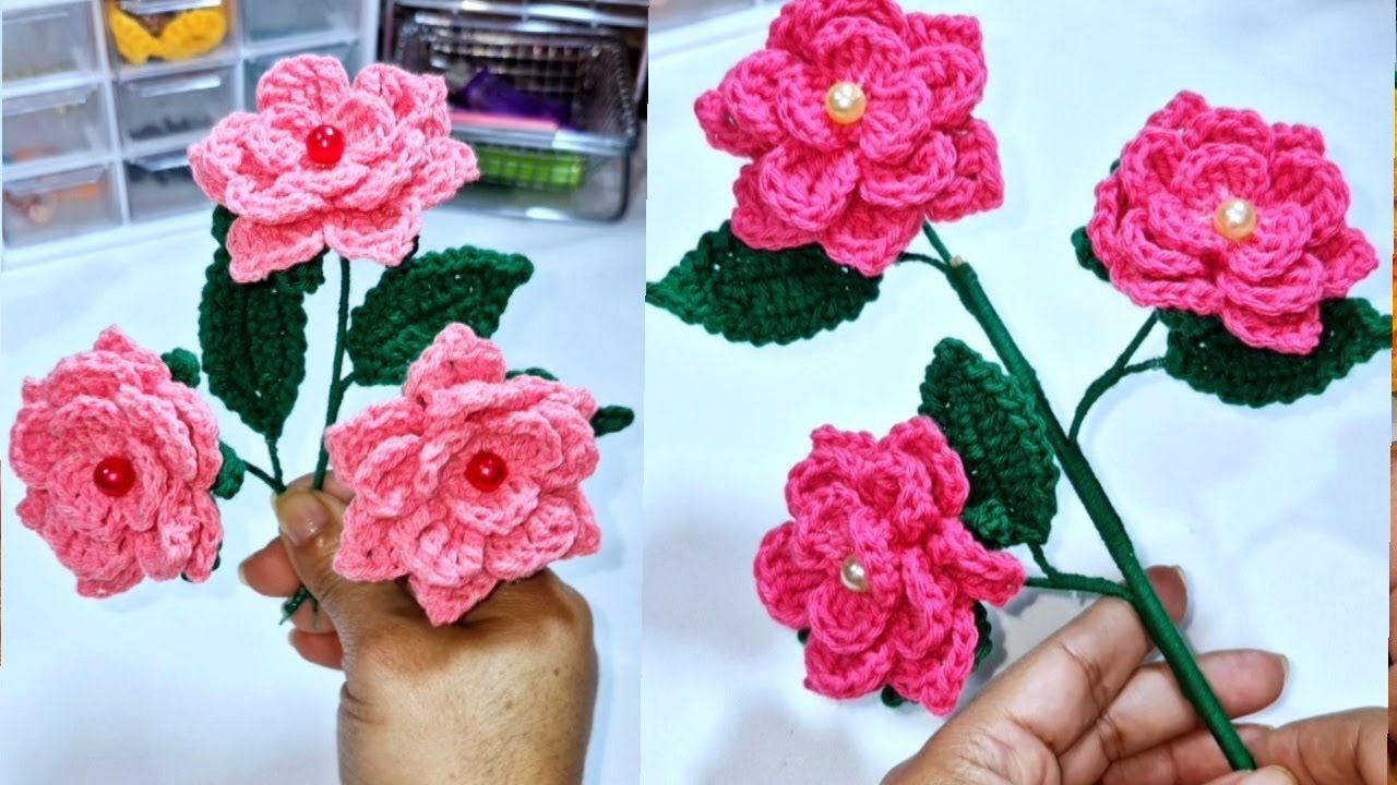 Como Hacer FLOR Gardenia a Crochet paso a paso_ fácil y rápida