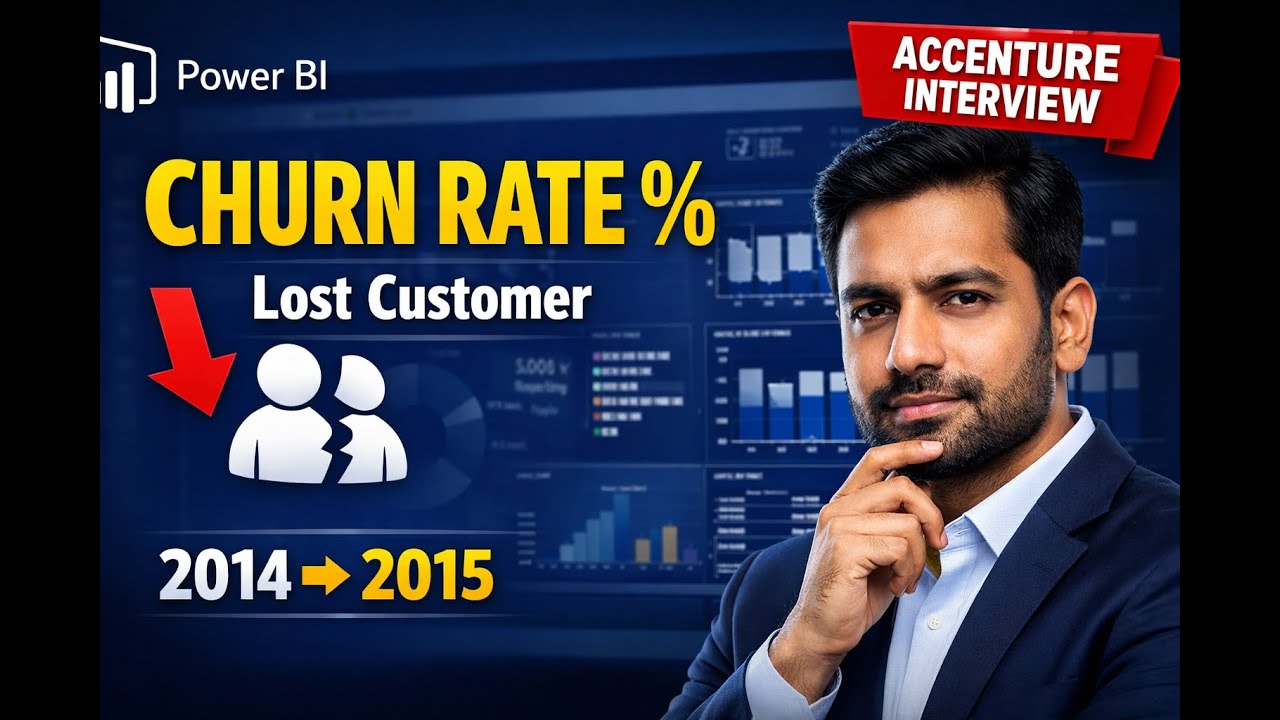 Accenture Asked This Power BI Churn Rate Question 🔥 Lost Customer % Explained Step-by-Step