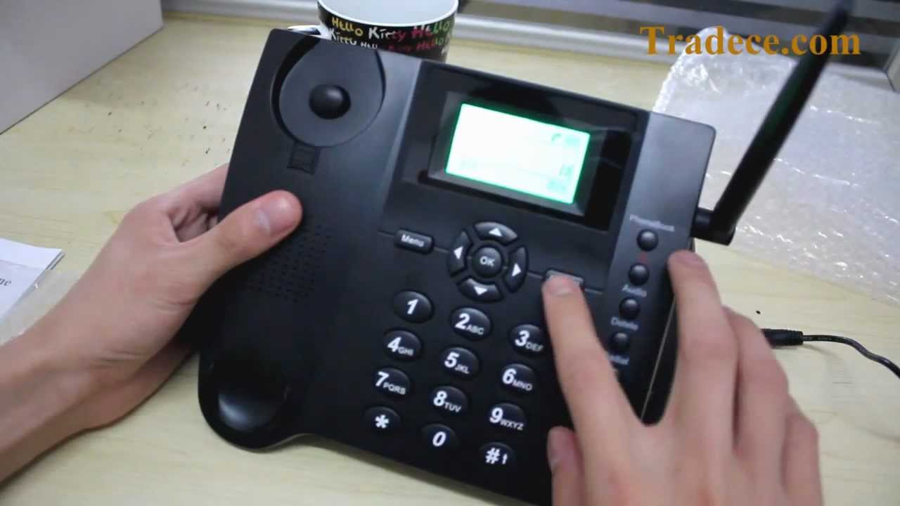 Quadband Wireless Desk Phone with SMS Function - 2.4 Inches