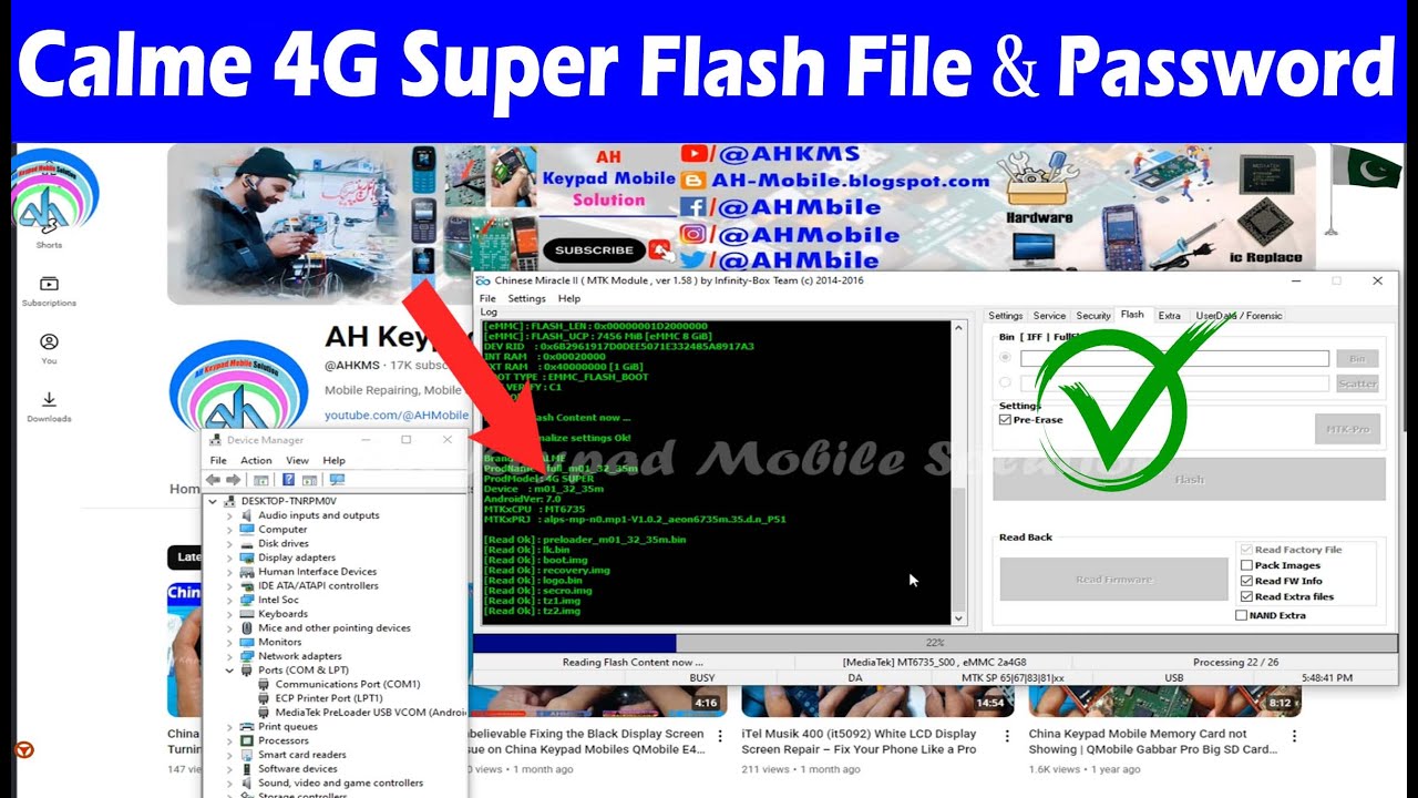 Calme 4G Super (MTK6735) Flash File and Password Unlock