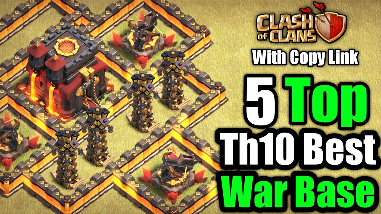 Th10 | 5 Best th10 War Base with Copy link for CWL, anti 3 star Th10 link layout, Design, Coc,