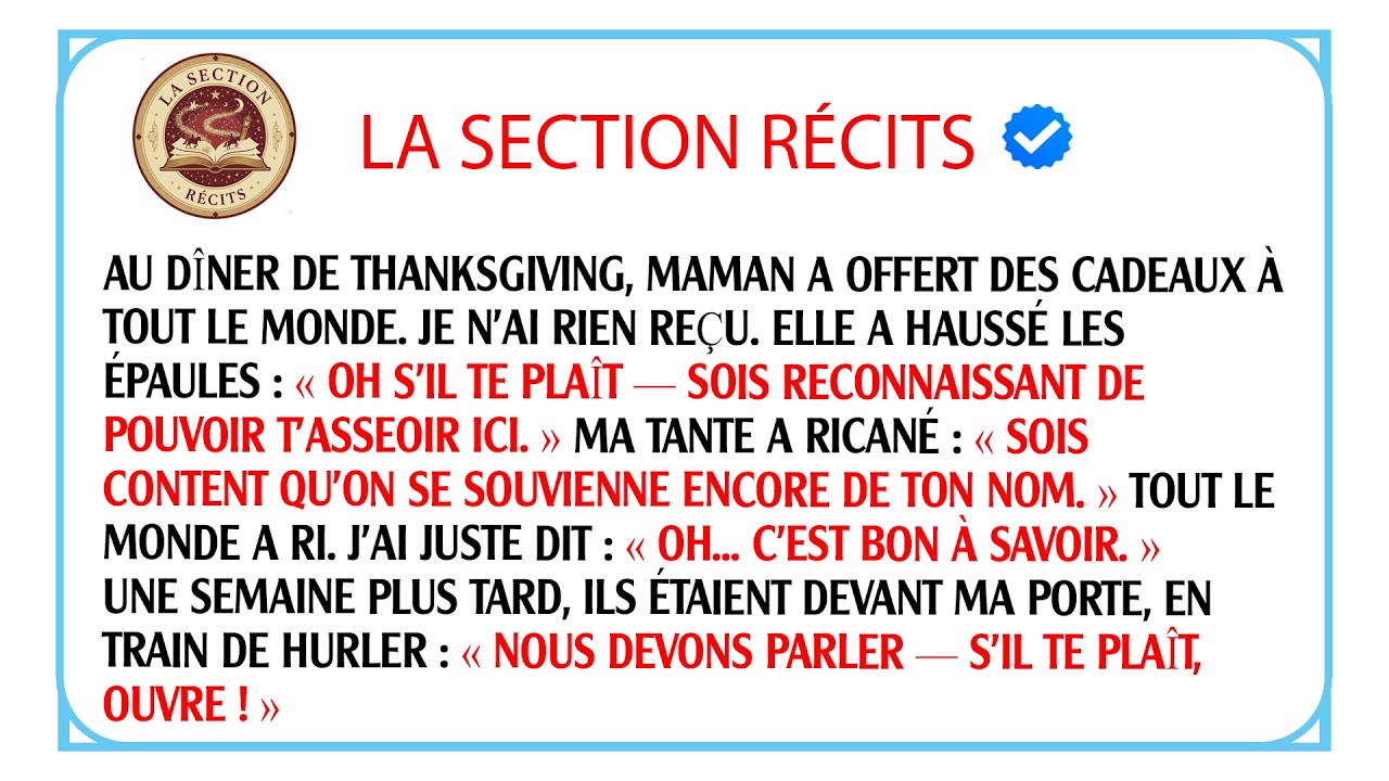 Humiliée par ma famille à table j ai décidé de retirer mon aide et leur gala s est effondré.