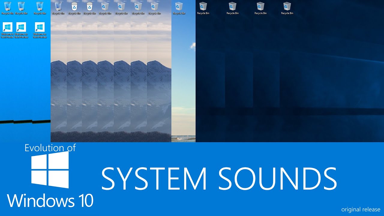 Evolution of Windows 10 System Sounds (original release)
