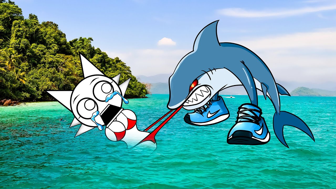 WENDA in danger !! TRALALERO TRALALA attacks in The Middle Of The Sea 😱🏝️ (Sprunki in Real Life)