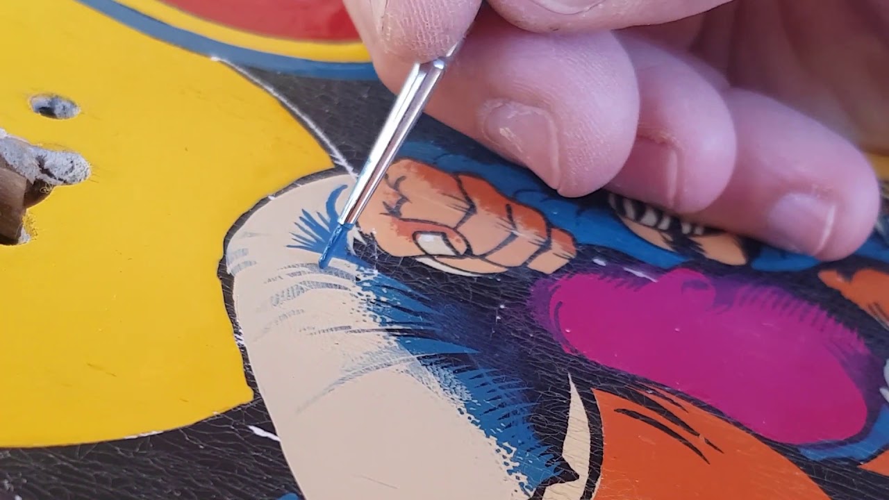 Gottlieb's Spiderman pinball playfield restoration - Marcelo Blanco Pinball