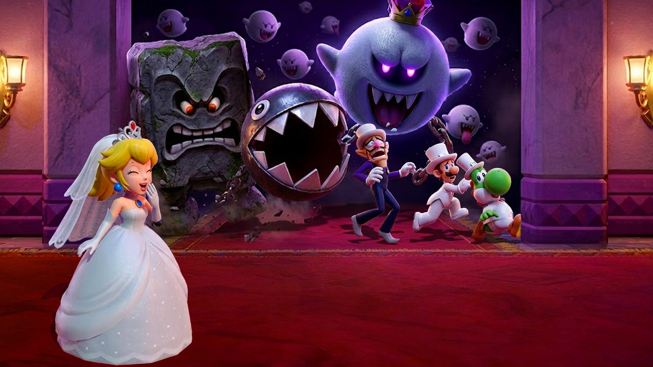 Super Mario Party 4-Player Showdown! Peach Vs Yoshi Vs Luigi Vs Waluigi