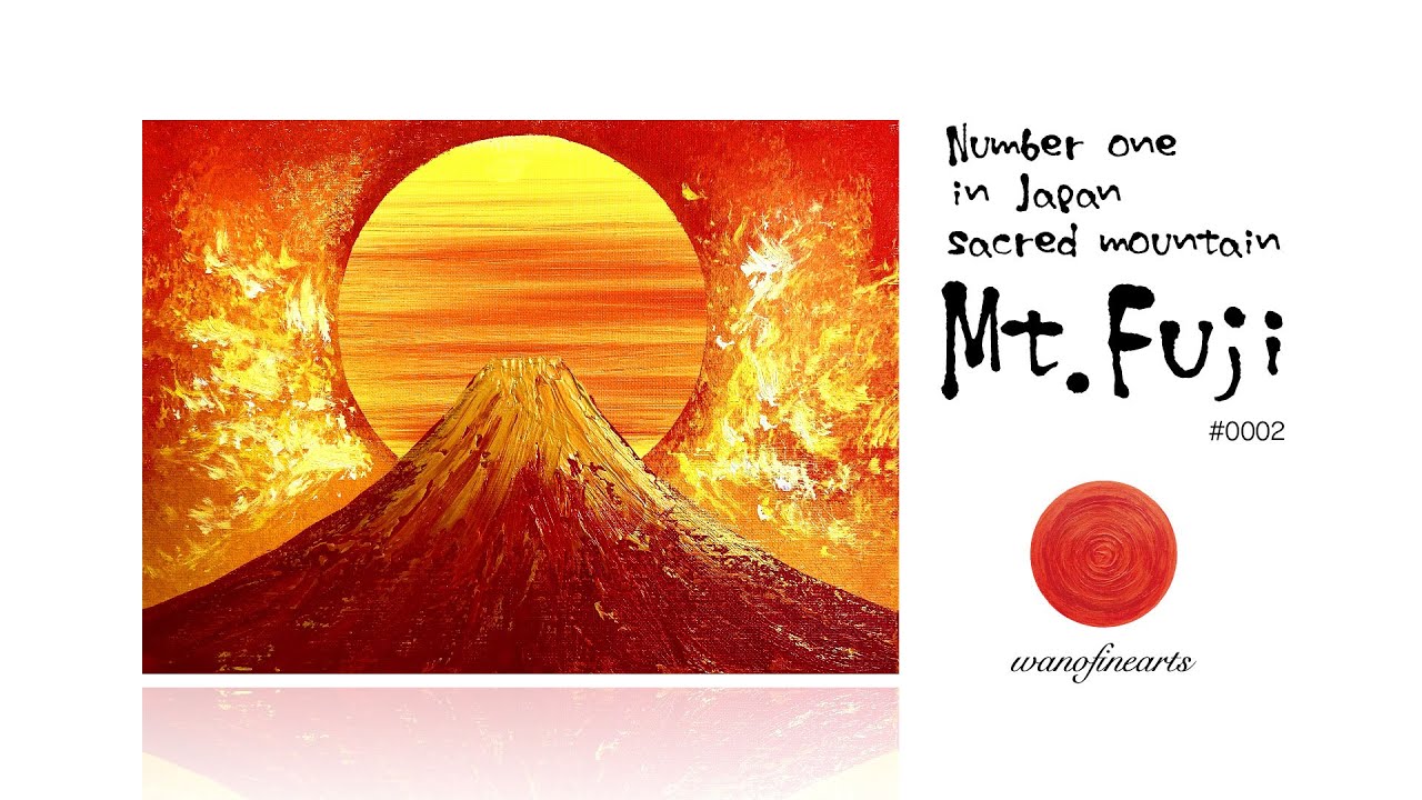 Acrylic Painting / Easy / Mt. Fuji / Japanese Landscape Art / Beautiful Mountain / Demo #002
