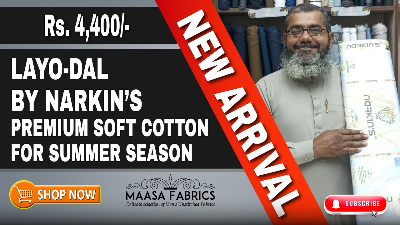 LAYO-DAL BY NARKIN'S | PREMIUM & LUXURIOUS NATURAL SOFT COTTON UNSTITCHED FABRIC FOR EXTREME SUMMERS