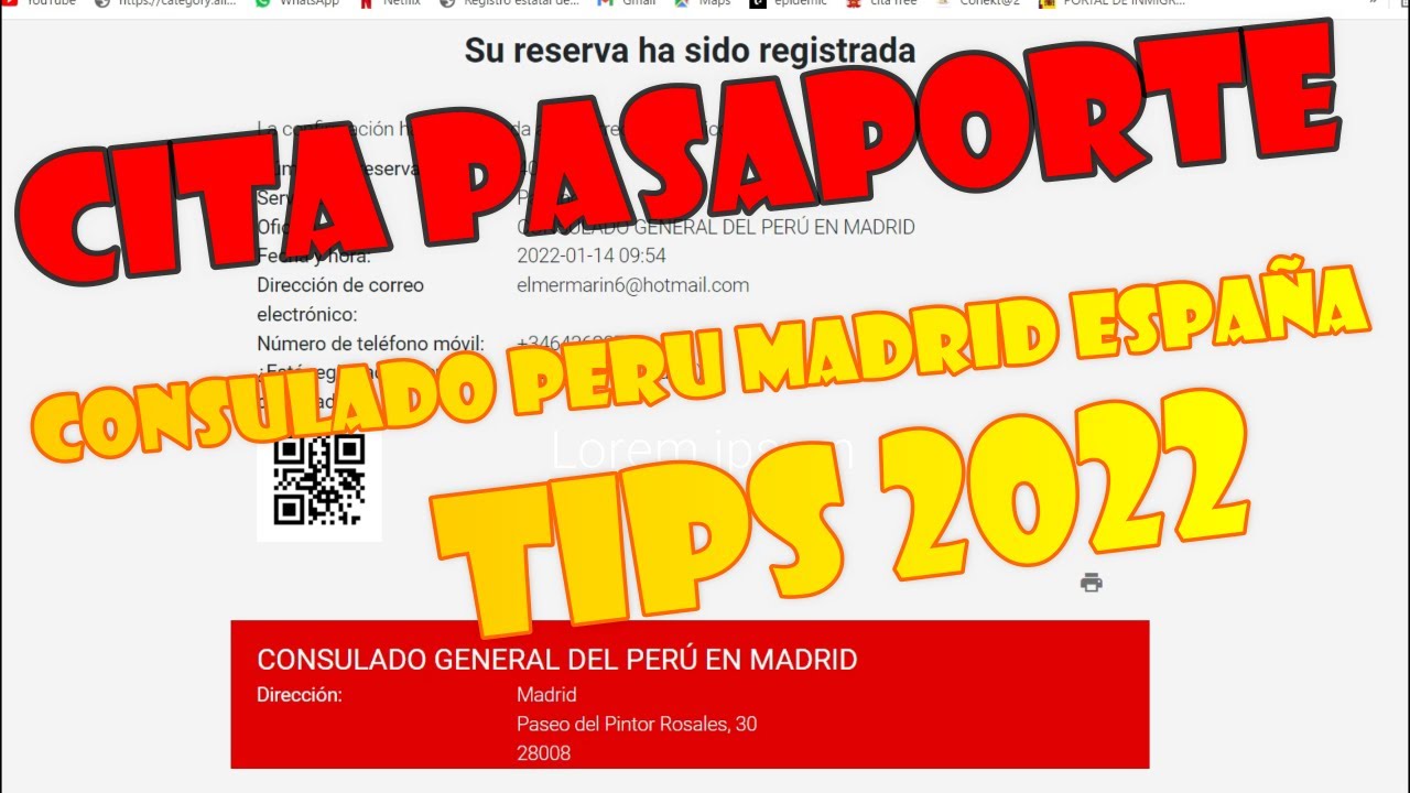 🇵🇪🇪🇸🗓 Como sacar cita para pasaporte en el consulado de Perú en Madrid España. Tips 2022