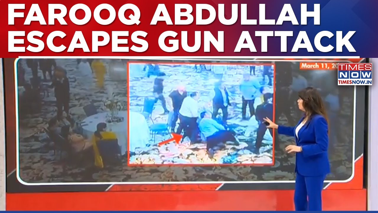 Farooq Abdullah Escapes Gun Attack At Jammu Wedding; Security Overpowers Attacker, Watch!