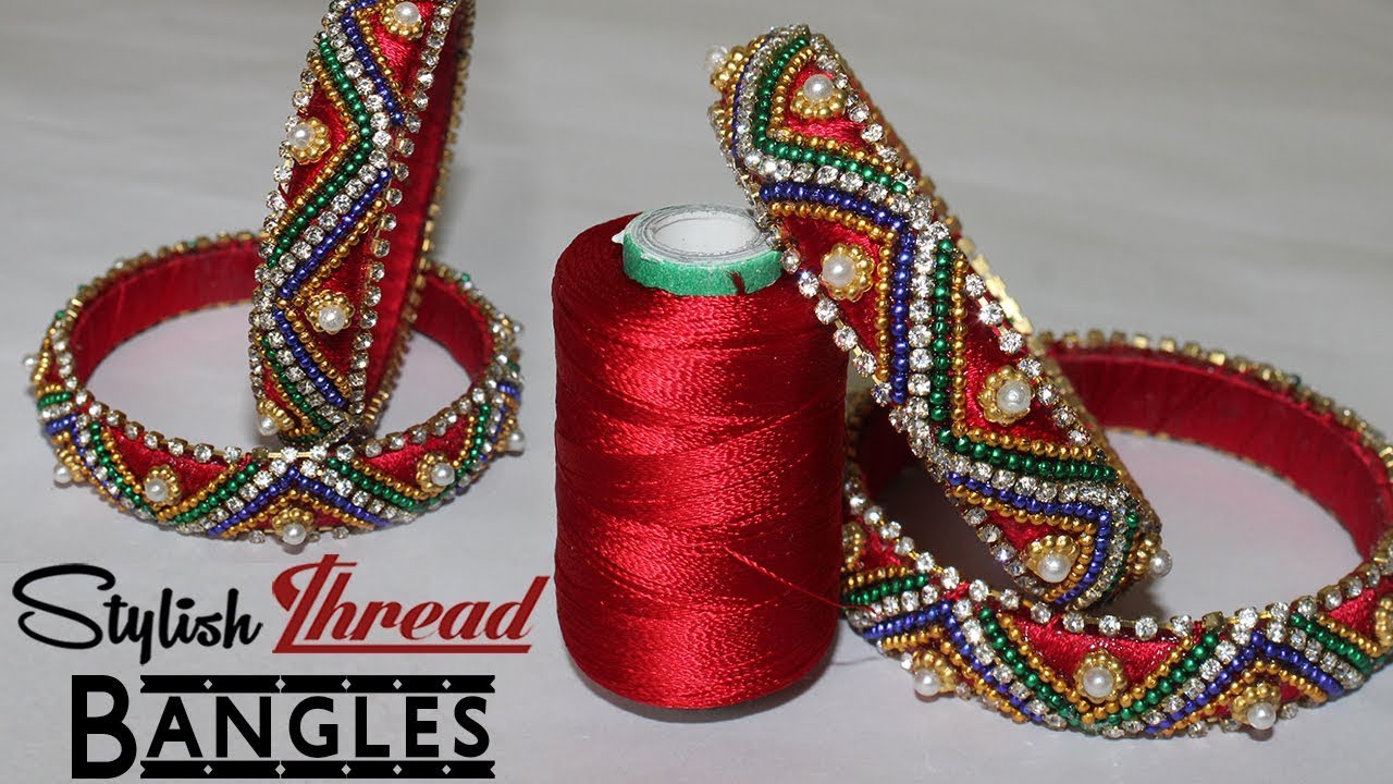 How to make Designer New Silk Thread bangles | Silk Thread Bangle with different Ball Chains