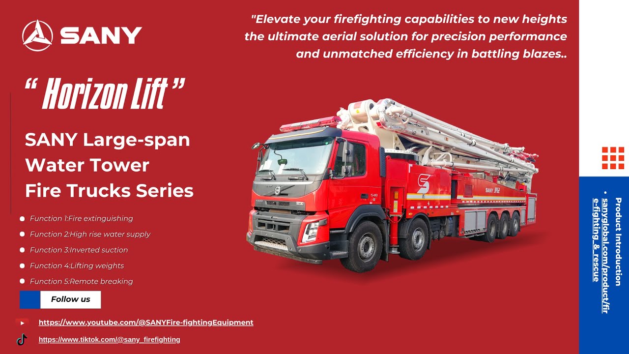 Horizon Lift-Meet SANY Large-span Water Tower Fire Trucks Series