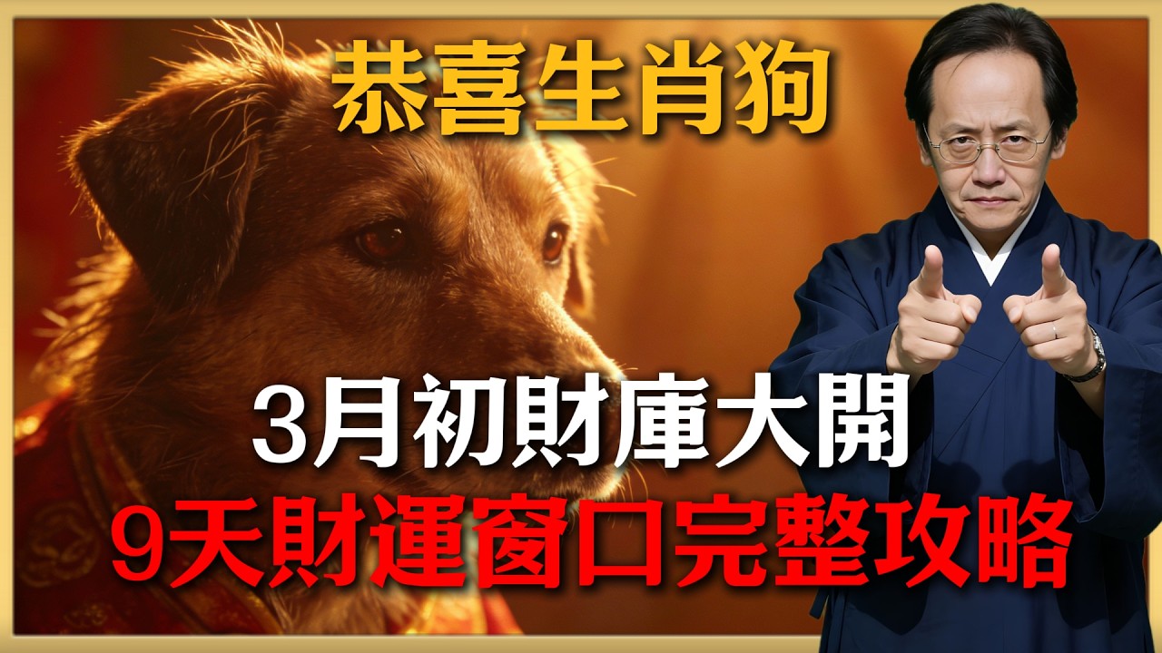 恭喜生肖狗！2026年3月初「福星」入命，這9天是暴富關鍵，否則錢包持續空虛！#倪海廈 #命理 #生肖 #運勢