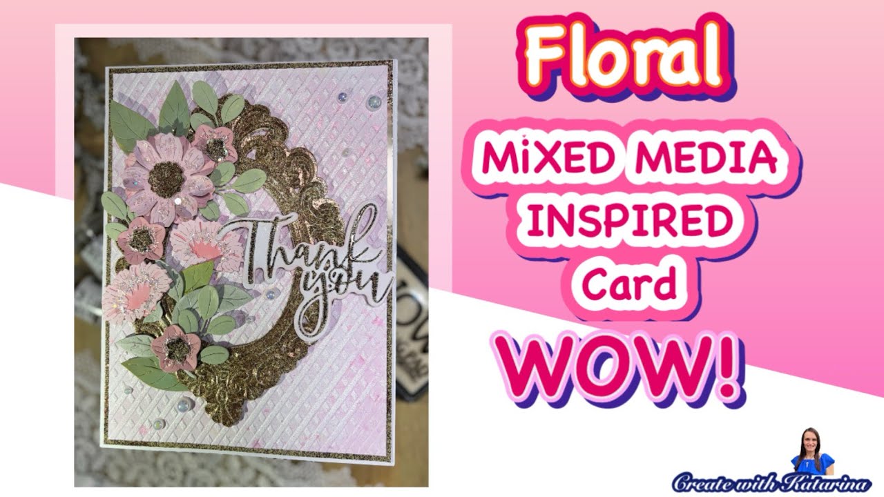 Elegant Mixed Media Floral Card WOW! Embossing Powders + Seth Apter: Foraged Relics