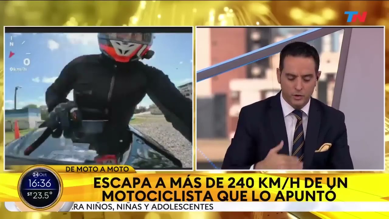 Autopista Cañuelas  lo apuntaron para robarle la moto y escapó a más de 280 Km H