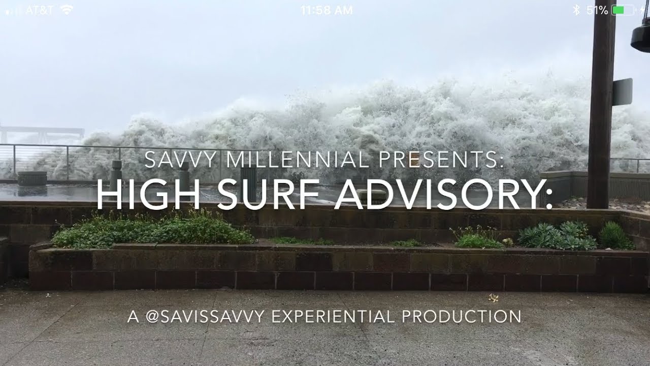 High Surf Warning in Pacifica, California: Big Waves at High Tide