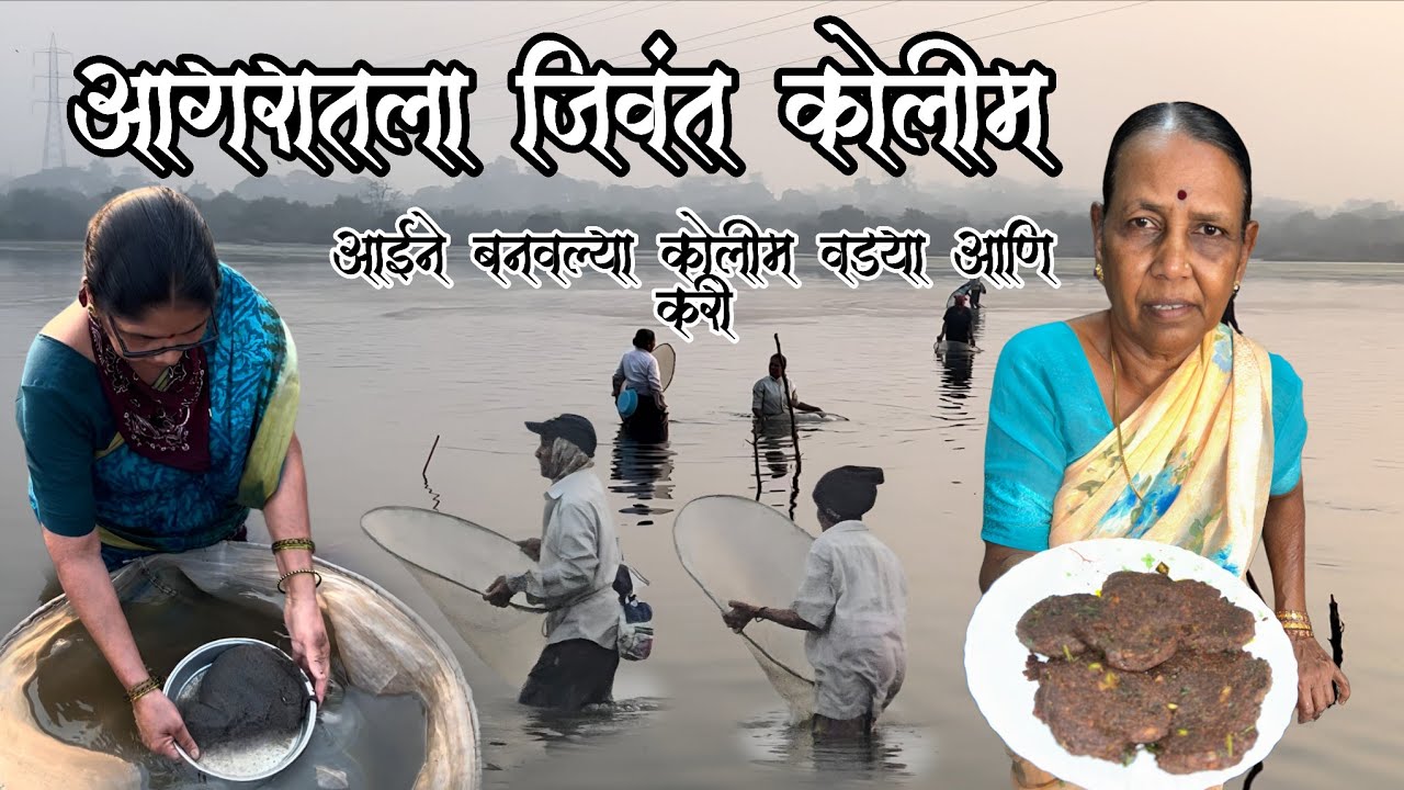 खाडीतून (आगरातून) पकडला जिवंत काला कोलीम  | TINY SHRIMP | आईने बनवल्या कोलीम वड्या आणि करी | Recipe