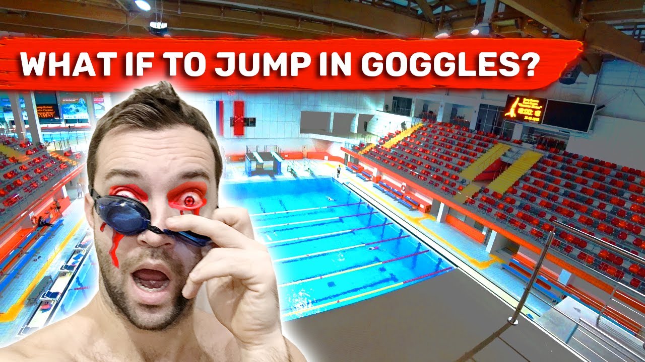What if you JUMP off 10 METERS in SWIM GOGGLES | Swimming goggles test in swimming pool