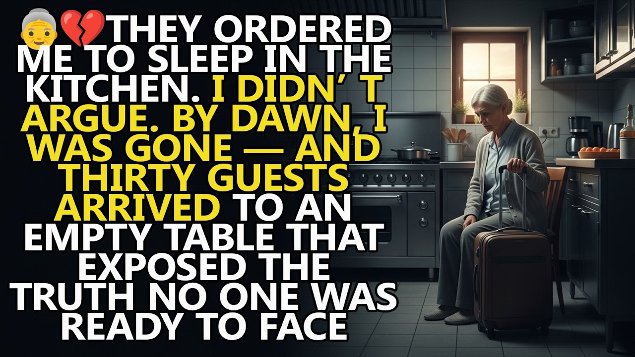 🚨 They Ordered Me to Sleep in the Kitchen 😳—By Dawn I Vanished, Leaving 30 Guests Staring at Nothing