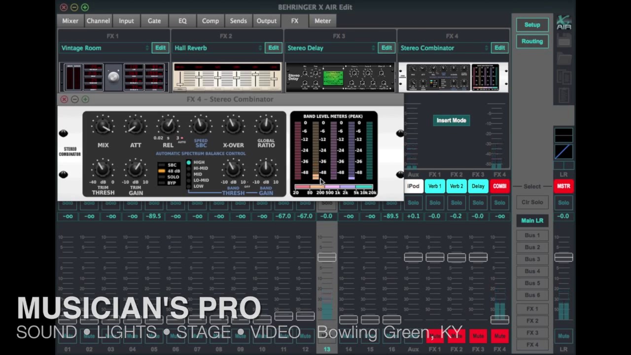 EFFECTS FX Combinator Multi-Band Compressor Part 2 - MIDAS M32 MR18 + BEHRINGER X32 X-Air XR18 XR16