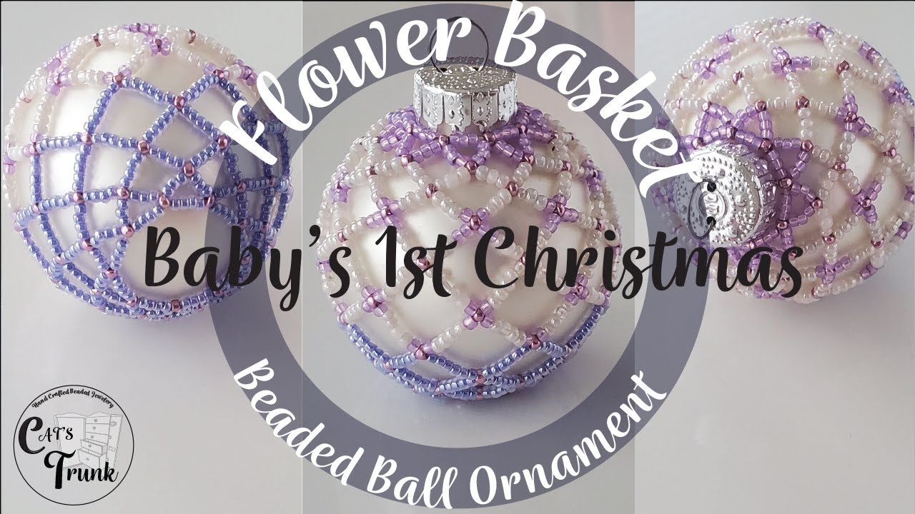 Beaded Ball Ornament/ Baby's First Christmas/ Christmas Tree