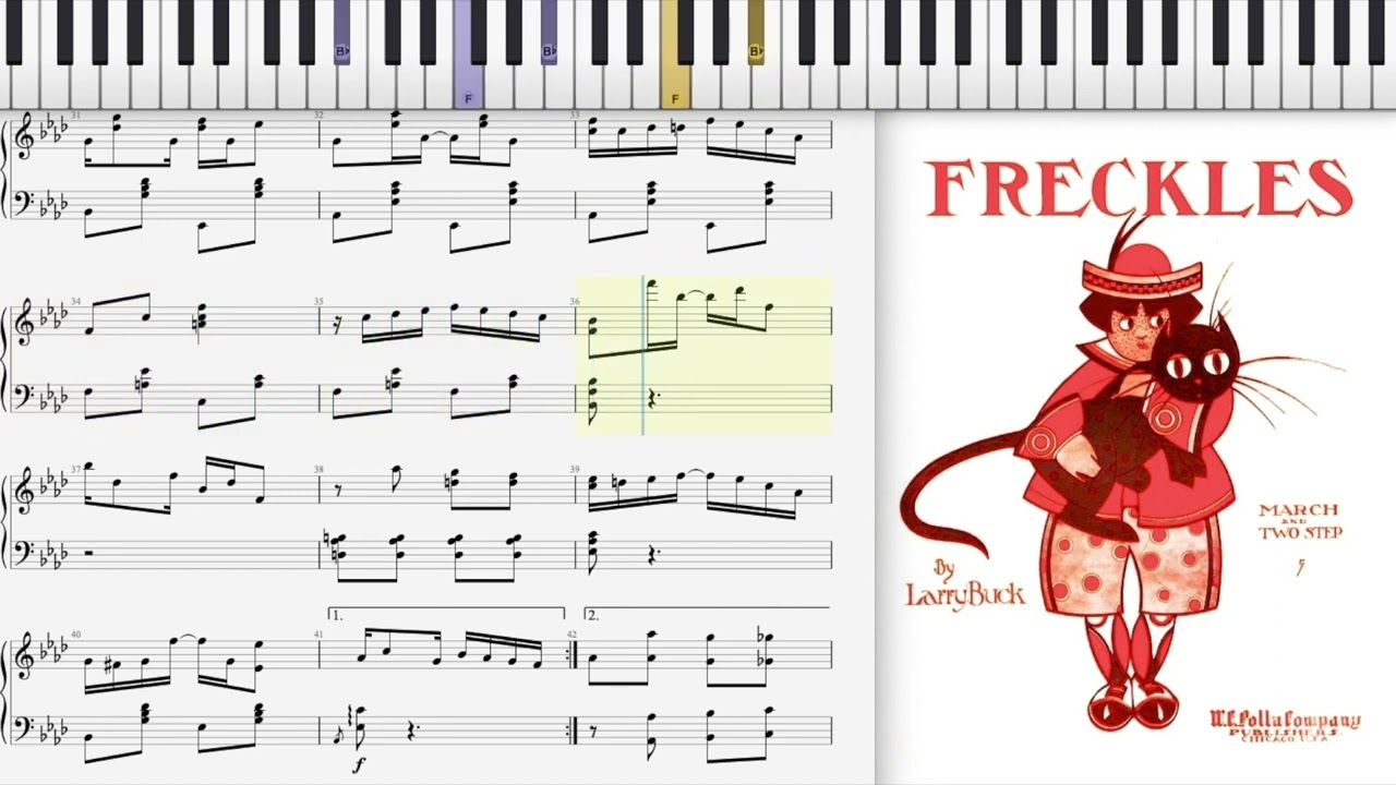 Freckles Rag by Lawrence Dubuclet (1905, Ragtime piano)